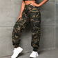 Pantaloni jogger cargo camouflage da donna
