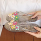 Pantofole da donna trasparenti con glitter e punta chiusa