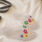 Pantofole da donna trasparenti con glitter e punta chiusa