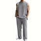 Men's Ribbed Sleeveless Tank Top & Pants 2-Piece Set