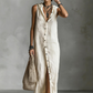 Sleeveless Hooded Button-Down Maxi Dress