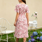 Women’s Floral Print Tie-Waist Ruffle Sleeve Dress