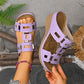 Women's Retro Hollow Wedge Slide Sandals