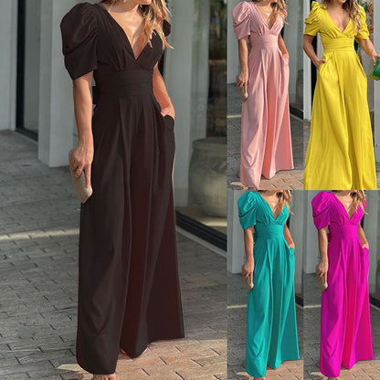 ☁️ （2026 New fashion）Soft Drape Wide Leg Jumpsuit — Lightweight Fabric, Effortless Movement