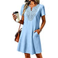 Abito-maglietta da donna in pizzo in stile bohémien con scollo a V