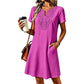 Abito-maglietta da donna in pizzo in stile bohémien con scollo a V