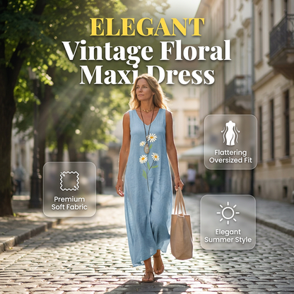 🌼 Women's Summer Daisy Print Sleeveless Dress – Lightweight & flowy – Perfect for beach days, picnics or casual summer vibes – easy and cheerful 🌸✨