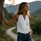 Women's Casual V-Neck Sleeveless Wrap Top