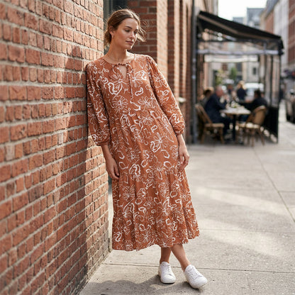 🌸 50% OFF NOW! 🌸 FLORAL V-NECK MIDI DRESS