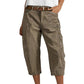 Pantaloni capri casual cargo dalla vestibilità ampia
