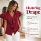 🎉 LIMITED TIME 50% OFF! 🔥New Arrivals & Best Sellers-Elegant Ruffle V-Neck Blouse
