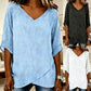 Relaxed V-Neck Top – Irregular Hem & Breathable