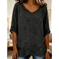 Relaxed V-Neck Top – Irregular Hem & Breathable