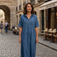 👗🔥 -50%! Abito-camicia midi da donna in denim con tasche – Tessuto strutturato che non si appiccica, taglio oversize che valorizza tutte le silhouette, maniche corte, eleganza per tutti i giorni, leggero e traspirante ✨