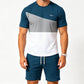Set da uomo con t-shirt color-block e pantaloncini