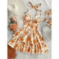 👗🌸 LIMITED-TIME 60% OFF! Women’s Halter Tie-Neck Printed Mini Dress – Lace-Up Front, Smocked Back & Tiered Ruffle Skirt ✨