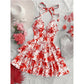 👗🌸 LIMITED-TIME 60% OFF! Women’s Halter Tie-Neck Printed Mini Dress – Lace-Up Front, Smocked Back & Tiered Ruffle Skirt ✨
