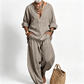 👕👖 Breathable 2-piece set – loose fit, v-neck, side pockets, summer style!