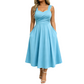 🖕50% DI SCONTO 50K+ VENDUTI👗Abito Midi da Donna a Linea A con Vita Incrociata – Nasconde Pancia e Fianchi
