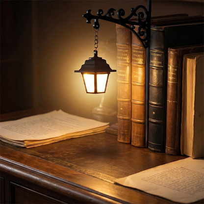Lampada da libro a forma di lampione retrò in miniatura