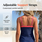 ⏳Summer Day Special Price:£13.99!!!🩱Women Two-Piece Tankini Color Block Conservative Swimsuit Set