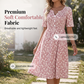 Women's Casual V-Neck Print Dress with Pockets