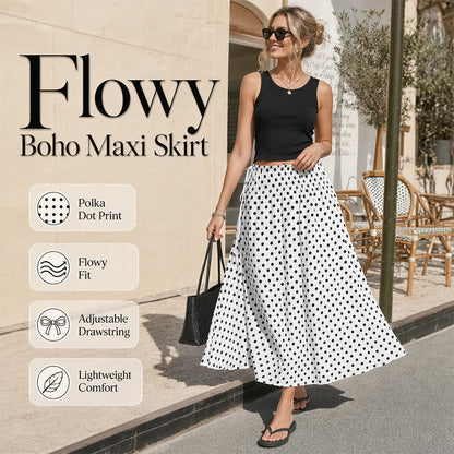 Women's Polka Dot Midi Skirt