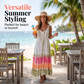Women Summer Tie Dye Maxi Dress Sleeveless Beach Sundress