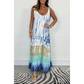 Women Summer Tie Dye Maxi Dress Sleeveless Beach Sundress