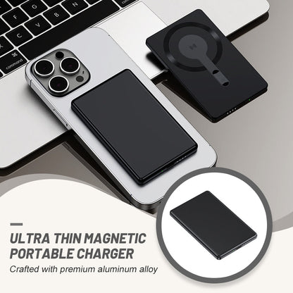 🔥 5000mAH Ultra Thin Magnetic Portable Charger