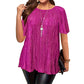 Camicetta Plus Size a Pieghe Valorizzante