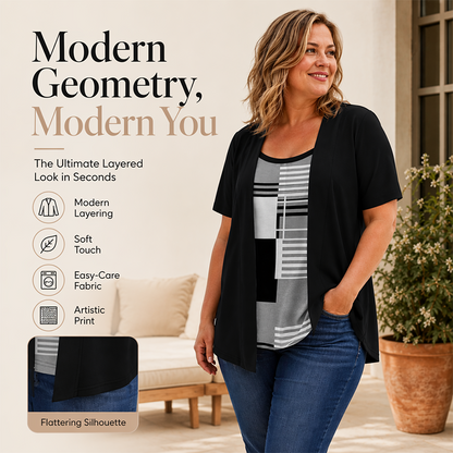 Top a due pezzi con effetto color block da donna