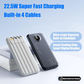 Power bank con ricarica rapida e cavi integrati