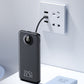 Power bank con ricarica rapida e cavi integrati