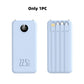 Power bank con ricarica rapida e cavi integrati