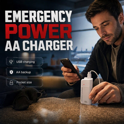 🔋⚡ Power bank di emergenza portatile a batterie AA – Con torcia LED integrata, sempre pronto all'uso! 💡🆘
