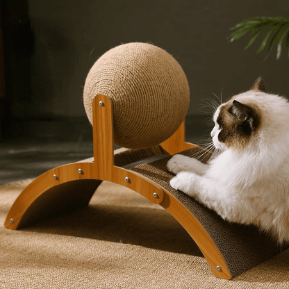 🐱🧶 Tiragraffi a Palla in Sisal Naturale | Palla Cava Rotante 🔄, Doppio Lato  & Base Stabile 🛡️ | Proteggi i Mobili 🛋️ | Taglia Media o Grande 📏