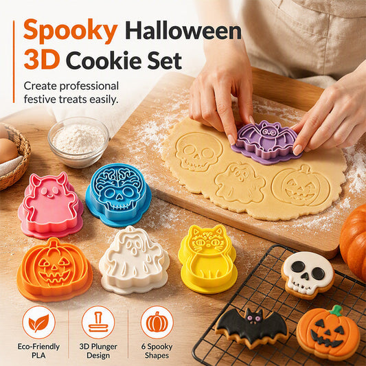 🔥Stampo per biscotti a forma di mini teschio di Halloween