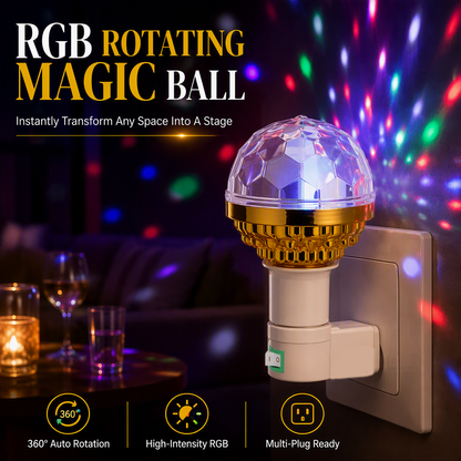 RGB LED Rotating Crystal Magic Ball Stage Light