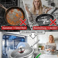 🍳 Verdickte flache Bratpfanne aus reinem Titan, ohne Beschichtung, Boden verformt sich nicht