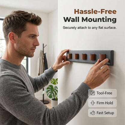 Wall-Mounted Wooden Sunglasses Organizer Rack